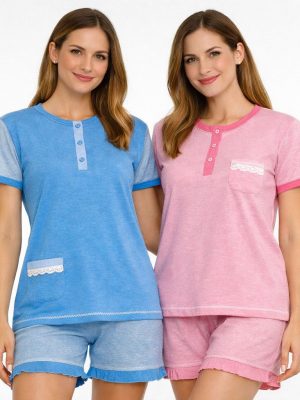 Pigiama donna manica corta e pantaloncino art. 2812