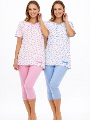 Pigiama donna pinocchietto e manica corta art. 3327