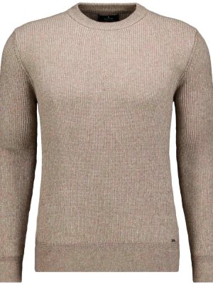 Pullover in maglia girocollo bicolore, cotone/cashmere