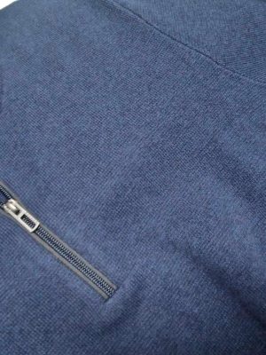 Maglia con scollatura mezza zip in cotone/cashmere