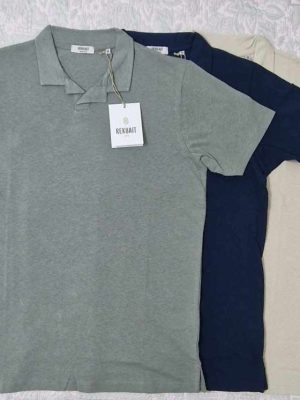 Polo in tessuto 70% cotone 30% lino