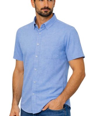 Camicia mezza manica Lino/Cotone